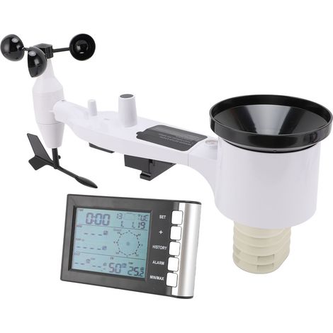 Weather Forecast Station Digital Display IPX3 Indoor Outdoor Thermometer Hygrometer Rain Gauge Temperature Humidity Wind Speed Testing