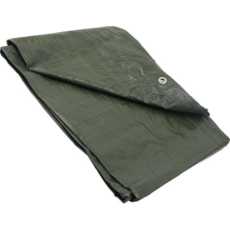 1 Bâche Polyéthylène Vert 4x8m Œillets Aluminium Protection Jardin Chantier (1/5)