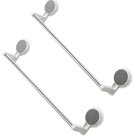 Lot de 2 barres porte-serviettes à ventouses, étagère pour casseroles, porte-serviettes mural à ventouses. (1/5)