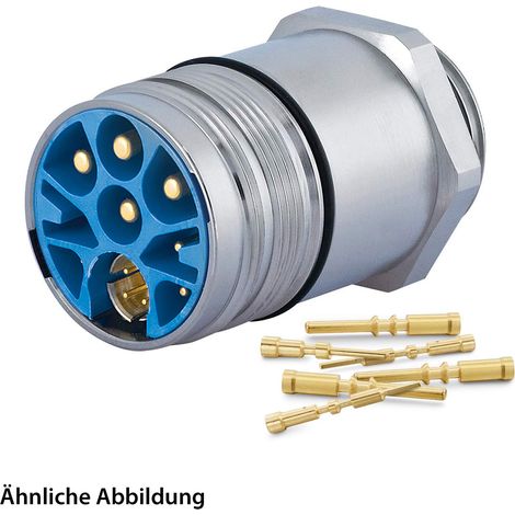 HUMMEL SET inkl. Kontakte M23 Hybrid Gerätesteckverbinder, Crimpeinsatz gerade Polzahl 3+4+4+PE, Stift Vorderwand - 1 Stück