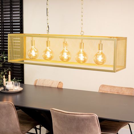 Industrielle Hängelampe Duncan 4-flammig Gold (1/5)