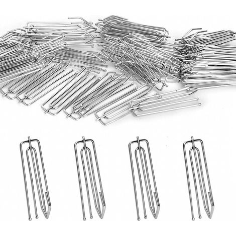 Crochets Rideau Rail - Lot de 60 - Acier Inoxydable - Fixation 4 Dents Robuste - Pour Rideaux Plissés et Rails - 2,3 x 2 x 7 cm (1/5)