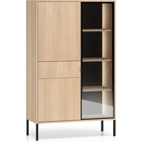 Selsey Barnee – Vitrine 3 portes – avec LED – chêne – 92 cm (1/5)