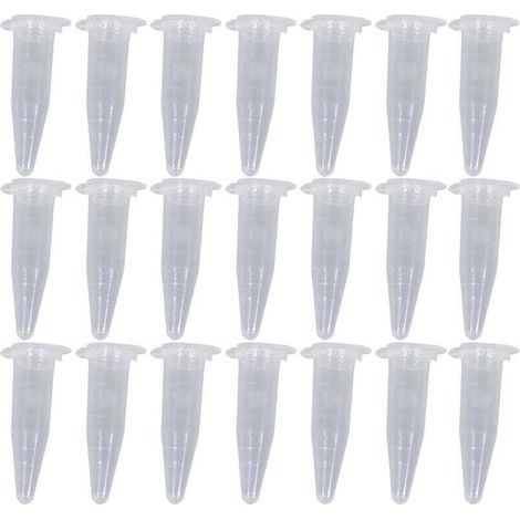 Lot de 100 Tubes à Essai Miniatures 1.5 ml Plastique Transparent Bouchon Pression pour Centrifugeuse 42 x 11 mm (1/4)