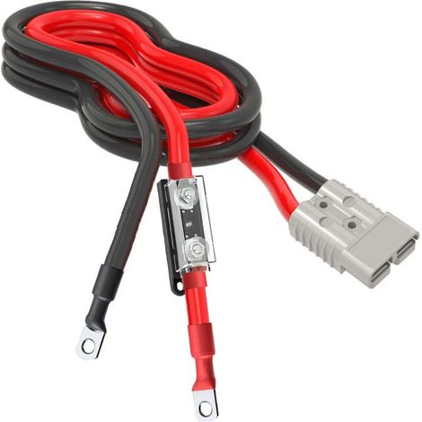 6AWG Fusé 50A Connecteur Anderson avec joint torique pour batterie, solaire, onduleur, camping-car (M8-8mm-œillets de batterie) (1/5)