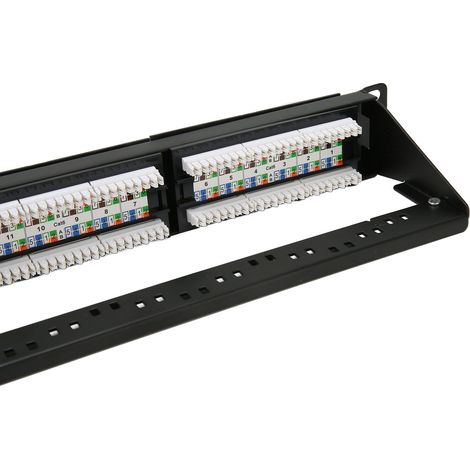 Panneau de brassage réseau RJ45 24 ports CAT6, compatible 10G Ethernet, pour armoire standard 19 pouces. (1/5)