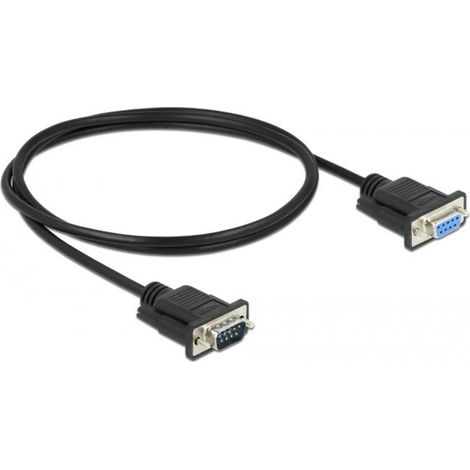 Delock série Câble de raccordement [1x RS232 mâle - 1x RS232 femelle] 1 m noir (1/3)