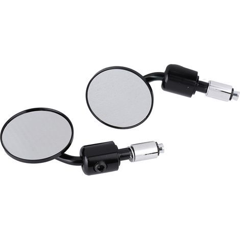 paio di specchietti retrovisori rotondi da 7/8" per manubrio moto, neri - Specchietti laterali per moto (1/5)