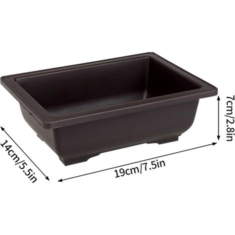 Pot à bonsaï rectangulaire (M) imitation pot de fleurs en argile violette, pot de fleurs en plastique, pot pour plantes succulentes, jardinière de jardin (1/4)