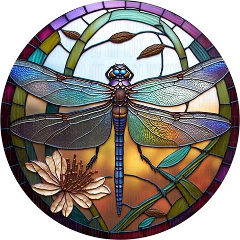 Pendentif Vitrail Peint - Panneau Murale Suncatcher 20 x 20 cm - Décoration Fenêtre Intérieure Jardin Salle de Bain Salon - 1 Pièce (1/5)