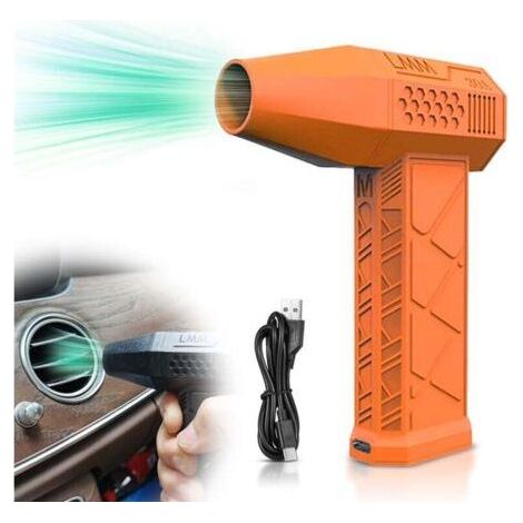 Electric Handheld Hair Dryer Cordless 130000RPM Compressed Air Duster for Car Computer Home Cleaning Industrial Dust Reduction Built-in Battery(Gold (1/4)