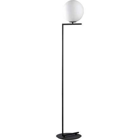 Lampada da terra Mondo Italux nera sfera vetro E27