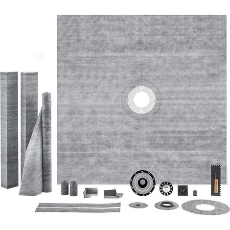 Kit Receveur de Douche à l'Italienne 1828x1828 mm EPS XPS Évacuation Centrale Membrane Étanche JQ-7272P (1/5)