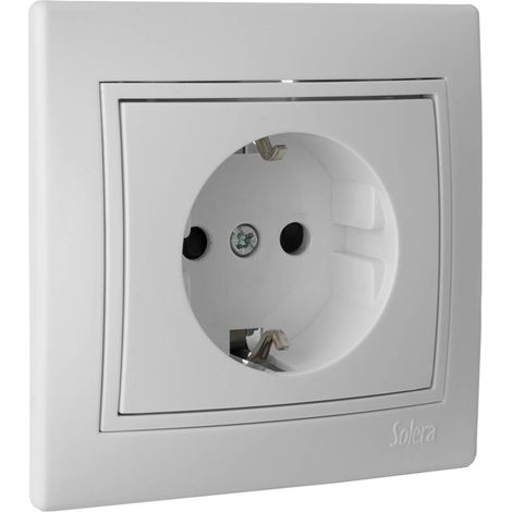 Base enchufe 2P+TT con obturador 16A 250V blanco (1/2)
