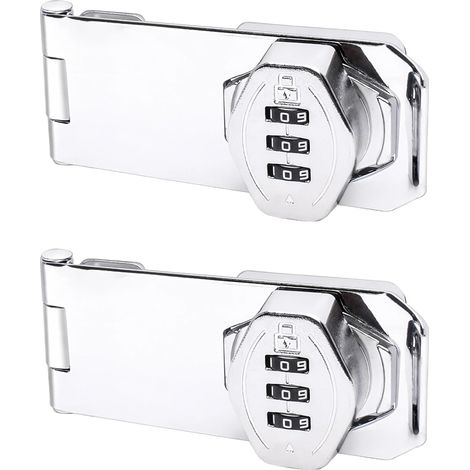 Serrure à combinaison sans clé, lot de 2 verrous porte code 10 (1/5)