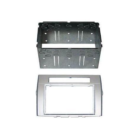 Adaptateur autoradio Double DIN - AUTOLEADS - Toyota Corolla Verso - 2005 - Gris argent - Cage métallique