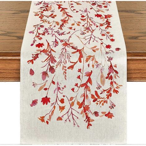 Chemin de table fleuri pour la Saint-Valentin, motif de fleurs sauvages pour la cuisine et les repas de saison (1/5)