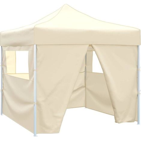 Tente de réception beige, 291 x 291 x 315 cm, toile Oxford. (1/5)
