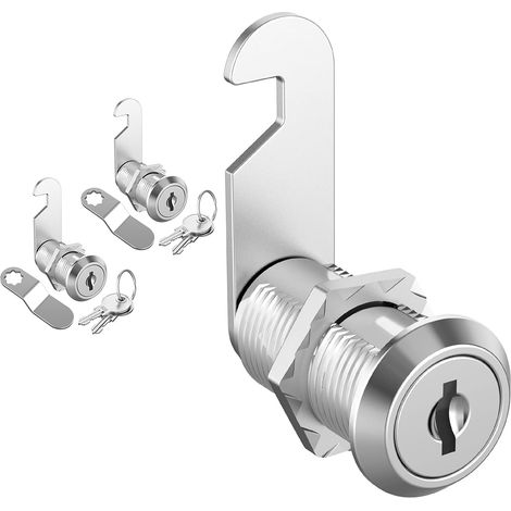 BEBUSINGOTO 2er-Pack Premium-Schrankschloss, 1-1/8 Zoll-Schloss-Set mit gleichschließenden Schlüsseln, Wohnmobil-Tür-Werkzeugkasten, Zinklegierung, 18 x 30 mm (1/4)