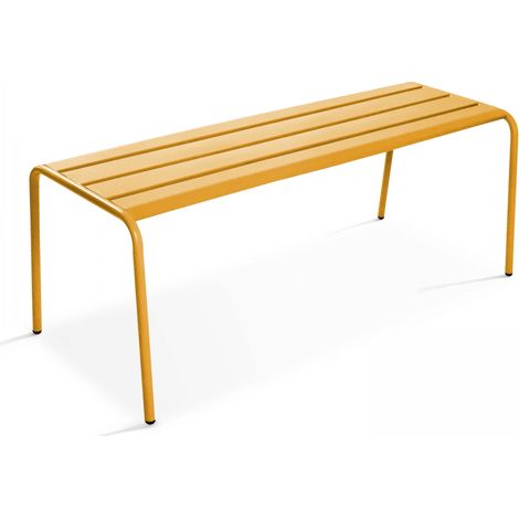 Banc de jardin en acier jaune - Palavas (1/4)