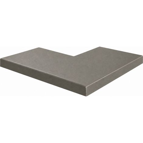 Angle 90 alu 2,5mm plat à coller 27cm 50X50cm gris quartz sablé (1/4)