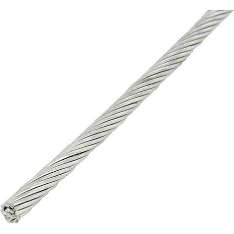Cordon inox A4 semi-rigide 7 cables a 7 fils, diam. 5,0 mm, Longueur: 250 m