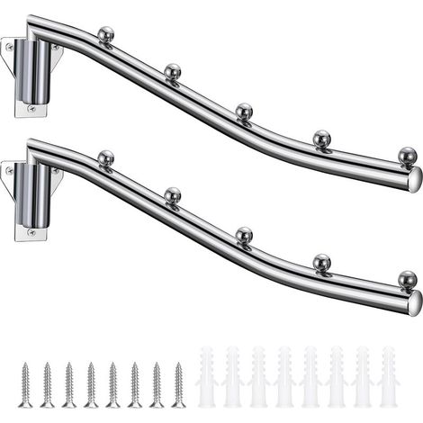 2 Pièces Support De Cintre Mural Pliant,Porte Cintre Mural Pliant à Rotation Cintre Bras Pivotant à 180° Porte Manteaux Etendoir pour Chambre (1/5)