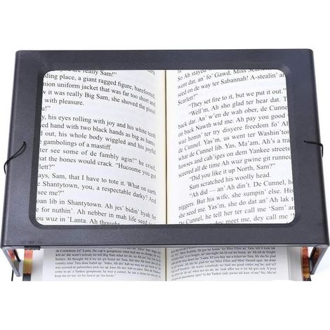 Loupe rectangulaire pliable mains libres avec 12 LED, éclairage uniforme pour lecture et travail – grande surface A4 (1/5)