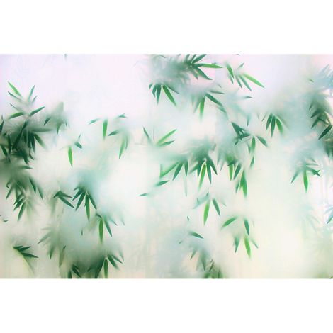 Papier peint panoramique blanc & vert effet nature Tapisserie panoramique chambre & salle à manger Papier peint panoramique abstrait à motif panda (1/2)
