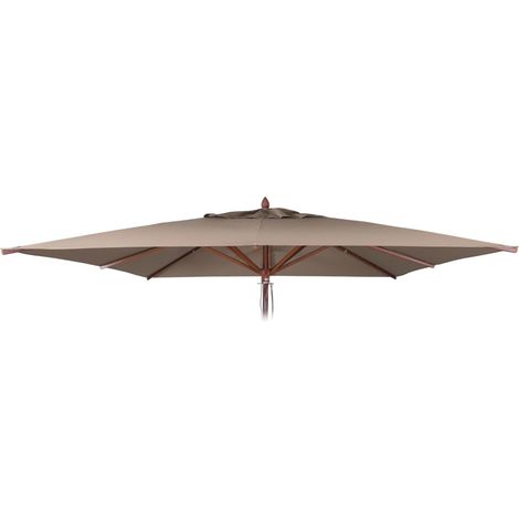 Ersatz-Bezug für Gastronomie Holz-Sonnenschirm HHG-504b, Sonnenschirmbezug, eckig 4x4m Polyester taupe