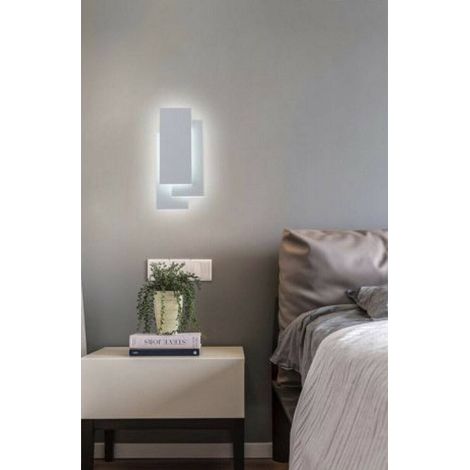 Applique Led Rettangolo Comodino Abat Jour 12 W Luce Fredda Calda Naturale E41