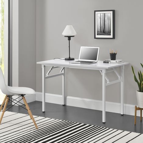 Tavolo Pieghevole Scrivania con Piano 120x60 cm Bianco [neu.haus] (1/5)