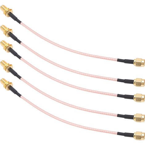 Kit de 5 câbles coaxiaux RF avec adaptateurs SMA mâle/femelle RG316 (1/5)