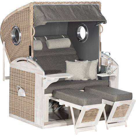 Strandkorb Rustikal 305 Z XL PE-KS vintage-oak, Pinie