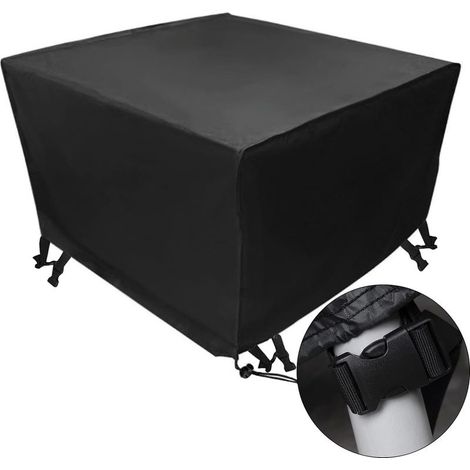Housse Salon de Jardin Oxford 123x123x74cm Étanche Protection Table Extérieur Corde Boucle (1/5)