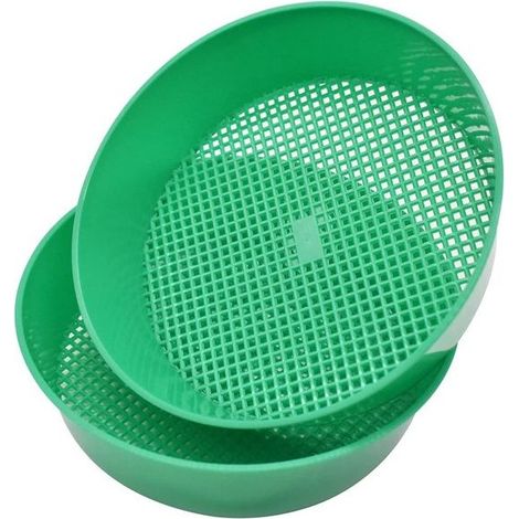 Lot de 2 Tamis à Terre en Plastique, Grille de Jardinage pour Sable et Terreau, Crible de Pépinière pour Pot et Semis (1/5)