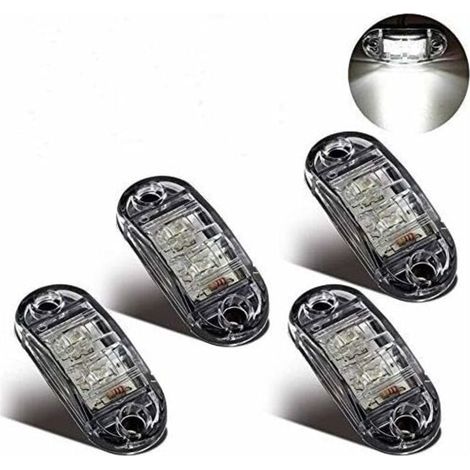 LED-Seitenmarkierungsleuchten/Positionsleuchten für 12V/24V Universal-Anhänger, LKW, Wohnwagen, Bus (4 Stück, Weiß) (1/4)