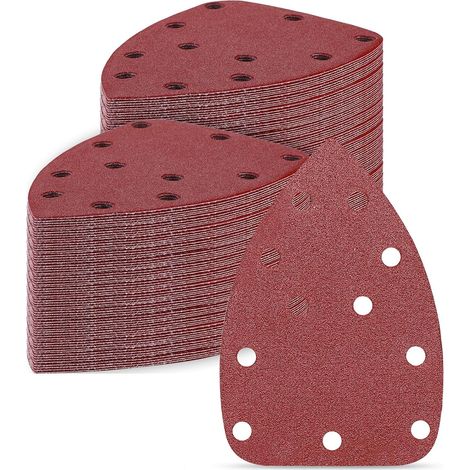 Disques Abrasifs: 50 Pièces de Papier Abrasif pour Ponceuse Triangulaire, Grains 40, 80, 120, 180 et 240 (1/5)