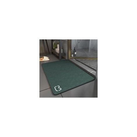 Tapis de Bain Antidérapant Super Absorbant Diatomite Tapis Salle de Bain Microfibre Tapis de Baignoire Tapis de Douche Doux Séchage Rapide (60  90, Vert Foncé)