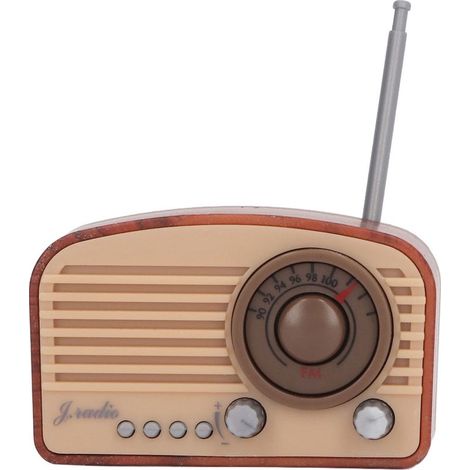 Radio Miniature Vintage pour Maison de Poupée - Modèle Décoratif Réaliste et Mignon, Jouet Enfant Marron (1/5)