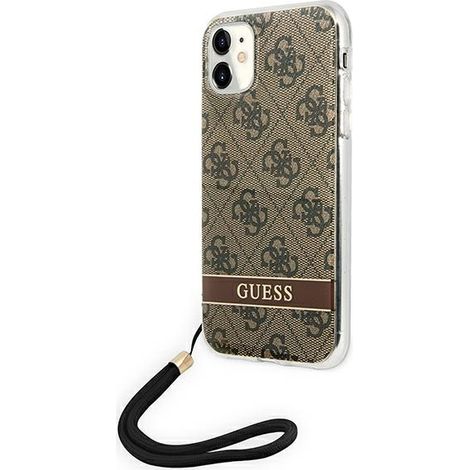 iPhone 11 Hülle Guess 4G Print Strap Braun (1/5)