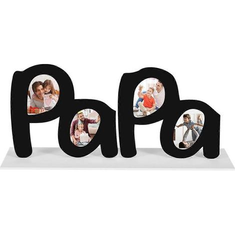 Cadre photo pour la fête des pères, cadeau de sa fille à son papa, noir (1/5)