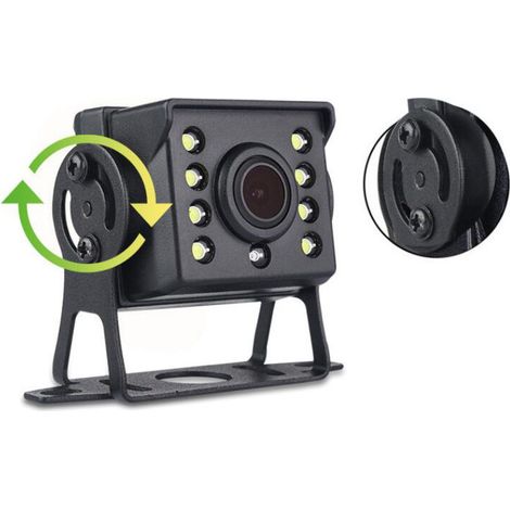 Caméra de surveillance interieur / exterieur Caméra de recul sans fil pour véhicule 2,4 GHz, moniteur LCD 9 pouces pour camion, bus, camping-car, remorque, pelle, 12 V-24 V, angle 120 ° (1/3)