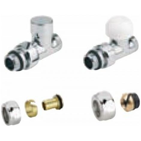 Kit de raccordement sèche-serviettes droit manuelle chrome - Atlantic 850311 (1/3)