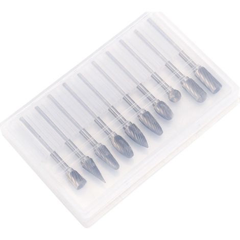 Ortviai Fraise rotative en carbure de tungstène 6 mm, tige 3 mm, lot de 10 pièces pour gravure CNC et meulage (1/5)