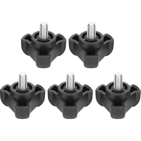 5 écrous de serrage manuels à tête triangulaire M6-10 mm avec bouton et vis moletée