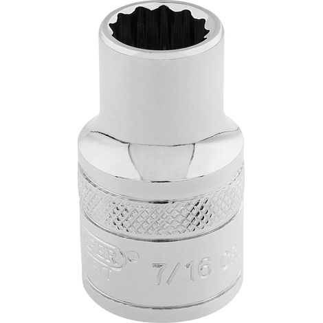 Draper Hi-Torq 3/8" Square Drive 12-Point Socket (7/16") – Polished Chrome, Model 49018 (1/5)