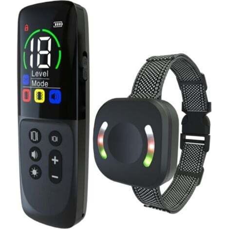 [JAMAIS UTILISÉ] Collier de dressage vibrant - Portée 800 mètres, rechargeable, avec 3 modes lumière LED/son/vibration/vibration forte, niveau d'étanchéité IP67 (1/4)
