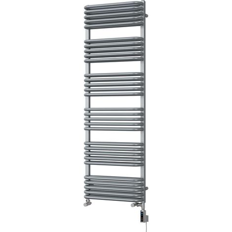 Crossmoor - Silver Dual Fuel Towel Rail H1533mm x W500mm Thermostatic WIFI (1/3)