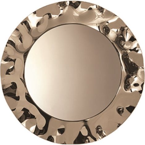 Specchio tondo DANCE con cornice in vetro mosso D120 cm Bronzo (1/3)